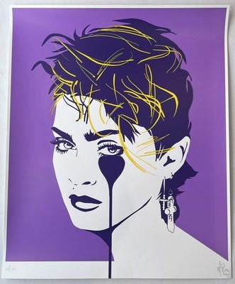 Pure Evil - Lucky Star - Madonna (Flieder) - Signierte Street Art / Siebdruck