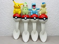 2000 Kelloggs Pokemon Talking Cereal Spoons Set Of 4 Read Pikachu Totodile