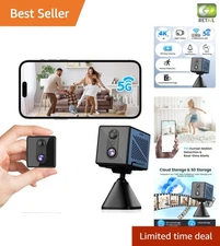 Upgraded 4K Indoor Security Camera with Motion Detection and Long Battery Life