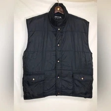 Survival By Generation One Mens Black Puffer Vest Size XLarge Snap Closure