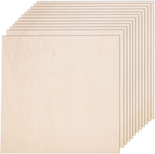 12 Pack 12 X 12 X 1/16 Inch-2 Mm Thick Basswood Sheets for Crafts Unfinished Ply