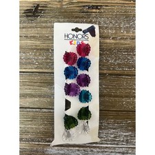 Vintage Y2K 90's Mink Claw Flower Hair Clips Rainbow Honor Kids New Old Stock