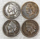1880, 1889, 1890, 1891 Indian Head Cent lot of 4 coins #SB94