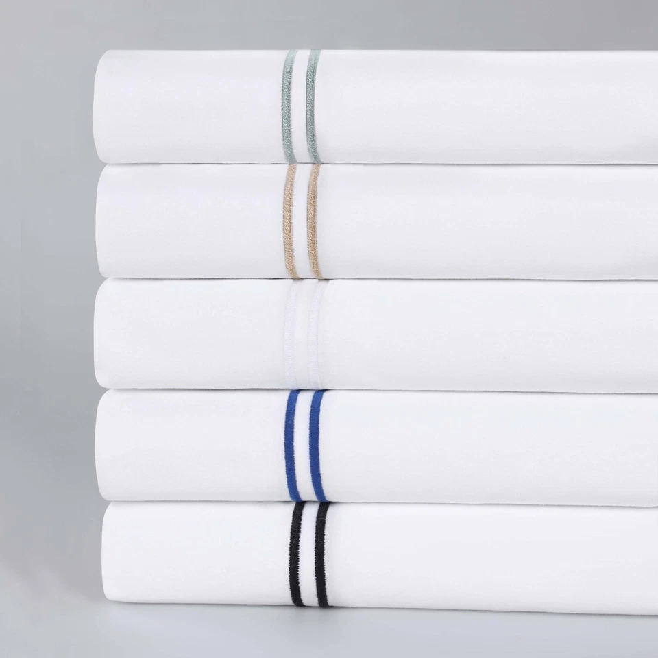 Fieldstone Cotton Two-Line Embroidered Breathable Deep Pocket Bed Sheet Set - Image 3 of 3