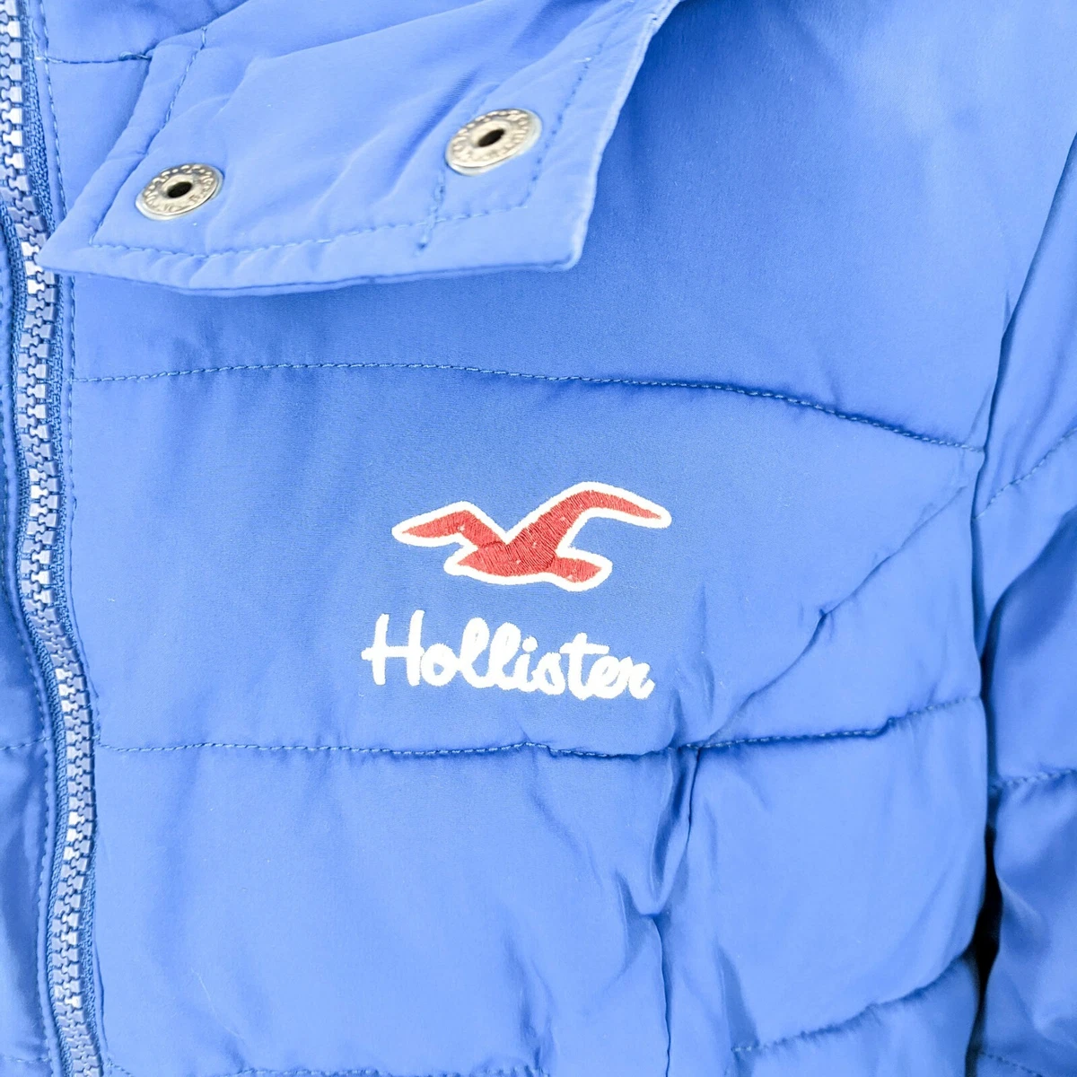 Hollister Boys Blue Puffer Jacket Size M