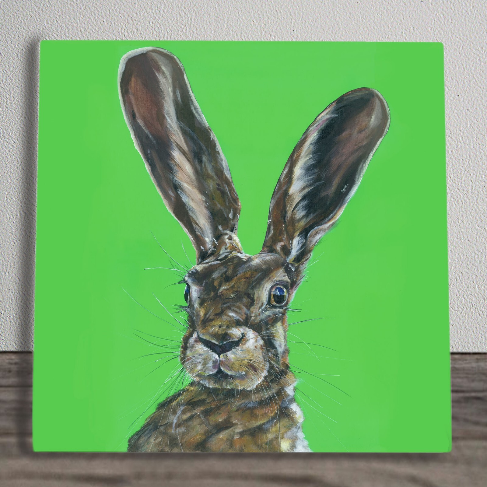 Made Hare Day Ceramic Tile Picture Plaque Sign Quirky Hare By Sam Fenner 20x20cm