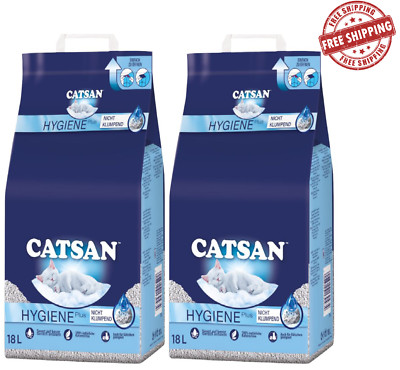 CATSAN Hygiene Plus Katzenstreu stark saugfähig Geruchskontrolle 40 Liter (2x20L) 