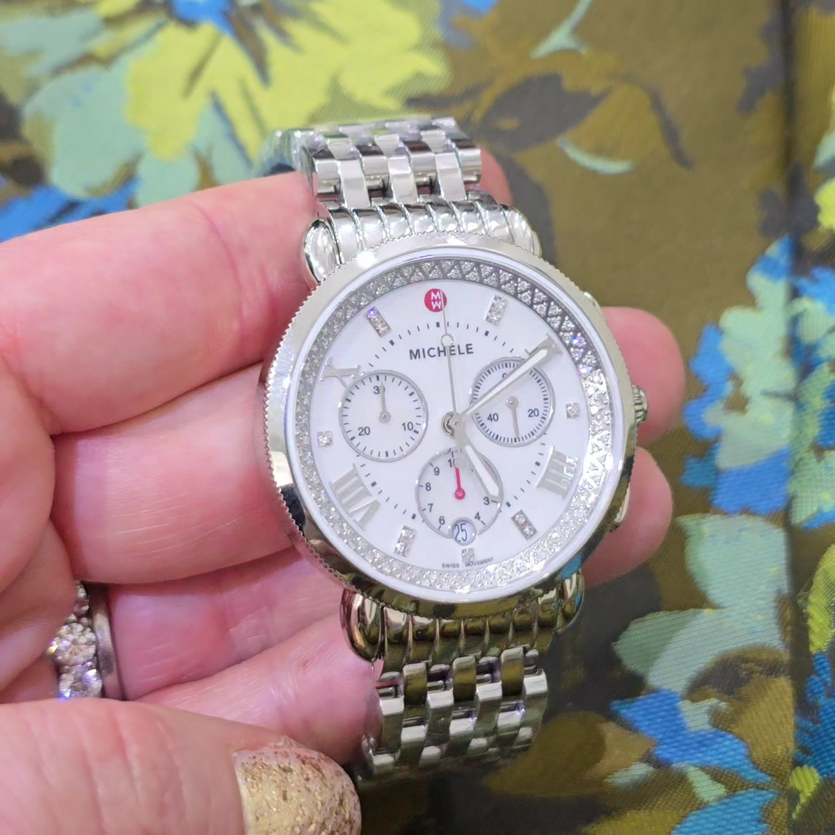 MICHELE Sport Sail diamond bracelet watch new in box Michele Sport Sail 38MM Diamond MOP Two Tone Watch  main image 3