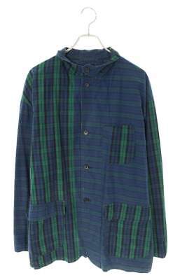 ENGINEERED GARMENTS Size L Plaid Coverall Shirt Jacket Navy ENGINEERED GARMENTS Size L Plaid Coverall Shirt Jacket Navy