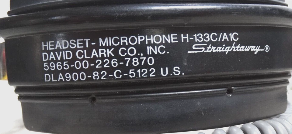 Straightaway David Clark Headset H-133c/A1C Untested - Image 4 of 4