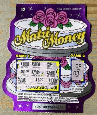 Losing NJ Scratch Off Matri Money Matrimony Lottery Ticket - No Value