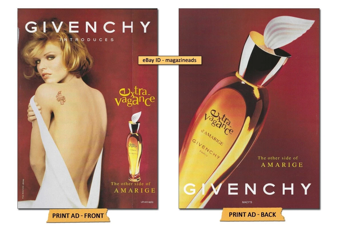 GIVENCHY Fragranze 2 Pagine STAMPA AD 1998 EVA HERZIGOVA donna sexy in abito bianco