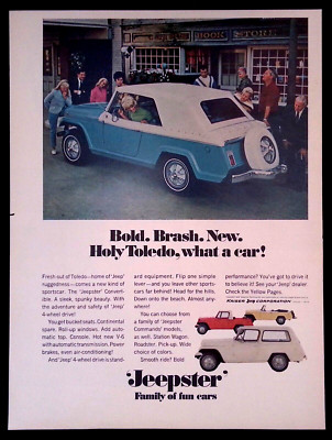 1967 Jeepster Commando Convertible vintage Ad ''Bold. Brash. New.....'' Jeep