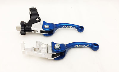 ASV F3 Shorty Blue Front Brake Clutch Perch Levers Pair Pack Suzuki LT-R LTR 450