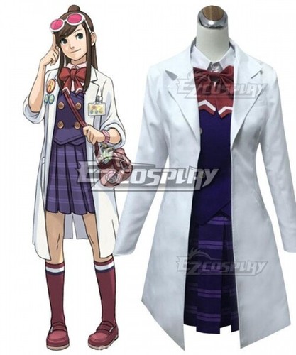 Ace Attorney Gyakuten Saiban Ema Skye Uniform Party Skirt Suit Cosplay Costume E - 第 1/4 張圖片