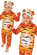 Tiger Costume Story Book Wild Animal Zoo Fancy Dress Boys Girls Outfit Kids