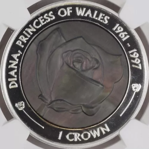 ASCENSION ISLAND. 2017, Crown, Silver - NGC PF69 - Top Pop 🥇 Princess Diana
