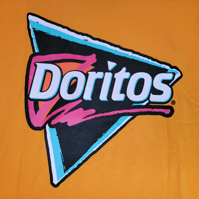 DORITOS CHIPS T SHIRT MENS MEDIUM M YELLOW COOL RANCH NACHO CHEESE LOGO NWT
