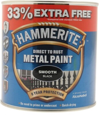 Hammerite - Glatte Direkt auf Rost Metallfarbe schnelltrocknend silber - 2,5L