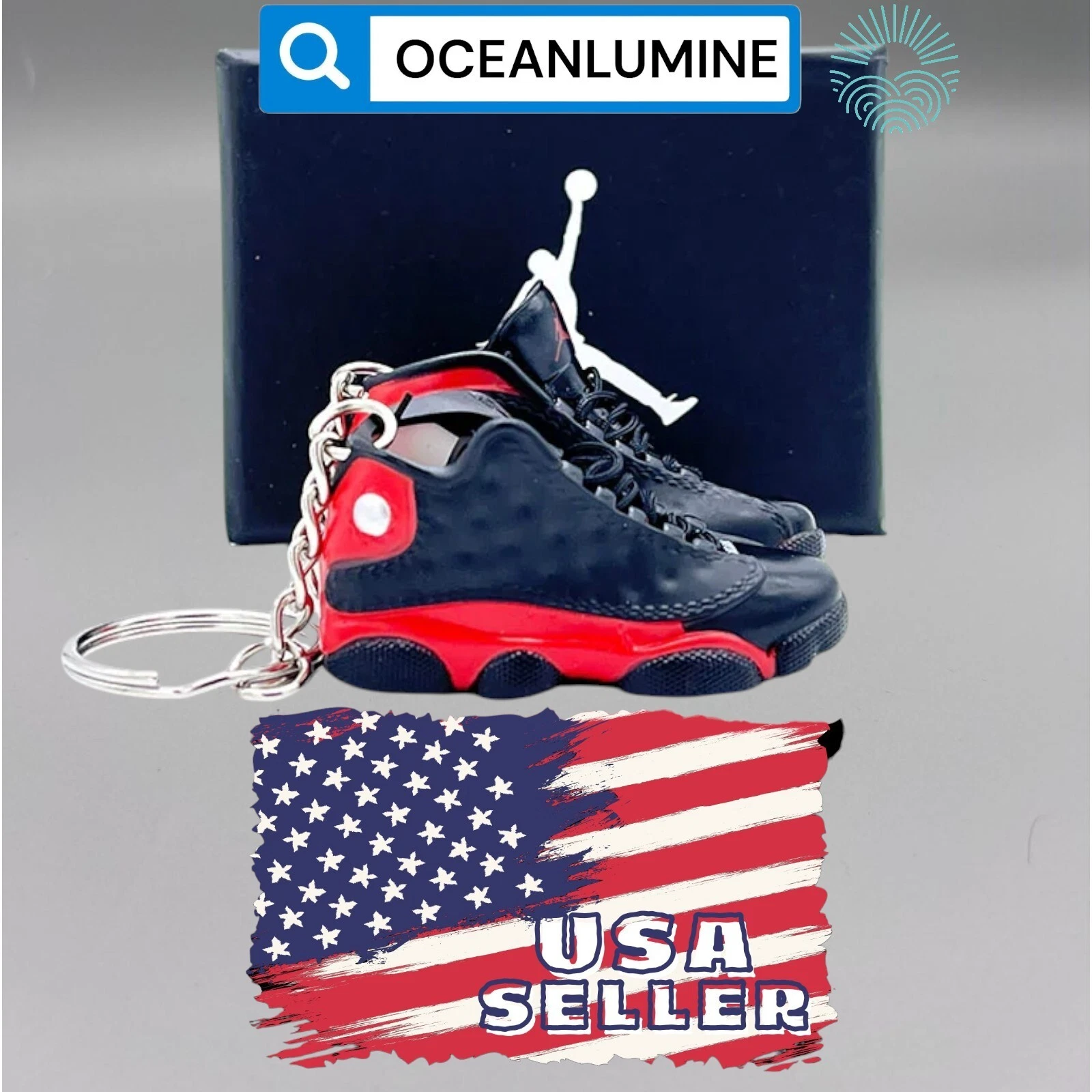 Porte clés Jordan 3D Mini Sneaker de la meilleure qualité, boîte à chaussures, boîte d'affichage option