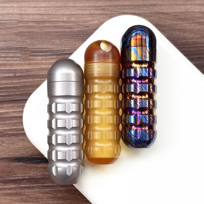 TC4 PEI Perfume Bottle Perfume Waterproof Medicine Pill Box Necklace Pendan