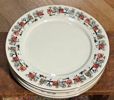 Lynns Dinner Plates Village Christmas Winter Scene Sleigh Houses 10.5" Set of 5