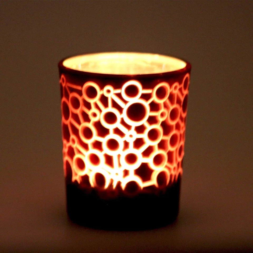 Castiçais votivos de vidro spa casamento vinnet beleza 2,6 pol. Conjunto de 12 (âmbar) - Imagem 4 de 4