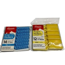 Lot Of 2 Sets Of Annie Rollers - Snap On And Foam - 26 Total Pieces