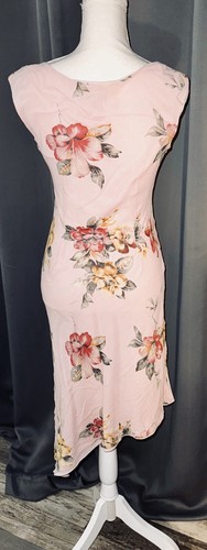 ADRIANNA PAPELL Women's 100% Silk Pink Multicolor Floral Fairy Print Dress Sz 8 - Picture 4 of 8