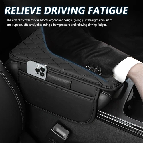 Car Armrest Pad Center Console Box Cover Leather Protector Cushion Accessories - Picture 4 of 14