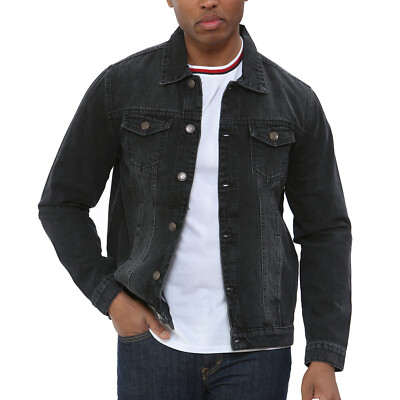 Herrenjacke Denim Truckerjacke klassisch gewaschen Vintage-Stil Jeans Mantel für Herren