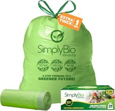 13 Gallon Compostable Trash Bags Liners Drawstring, Heavy Duty Extra Thick 1 ...
