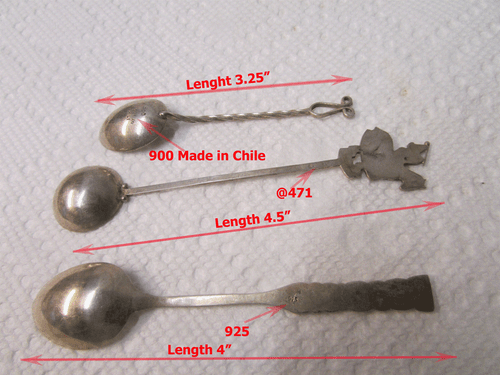 3 Vintage Silver Souvenir Maltese Spoons ~ Various Silver Contents and Length - Picture 1 of 4