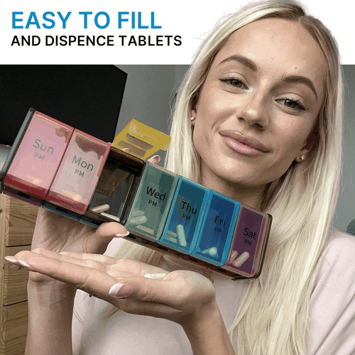 Extra großer Pillenorganizer XXL Pillenbox 7 Tage wöchentlich Pillenorganizer mit AM PM - Bild 5 von 8