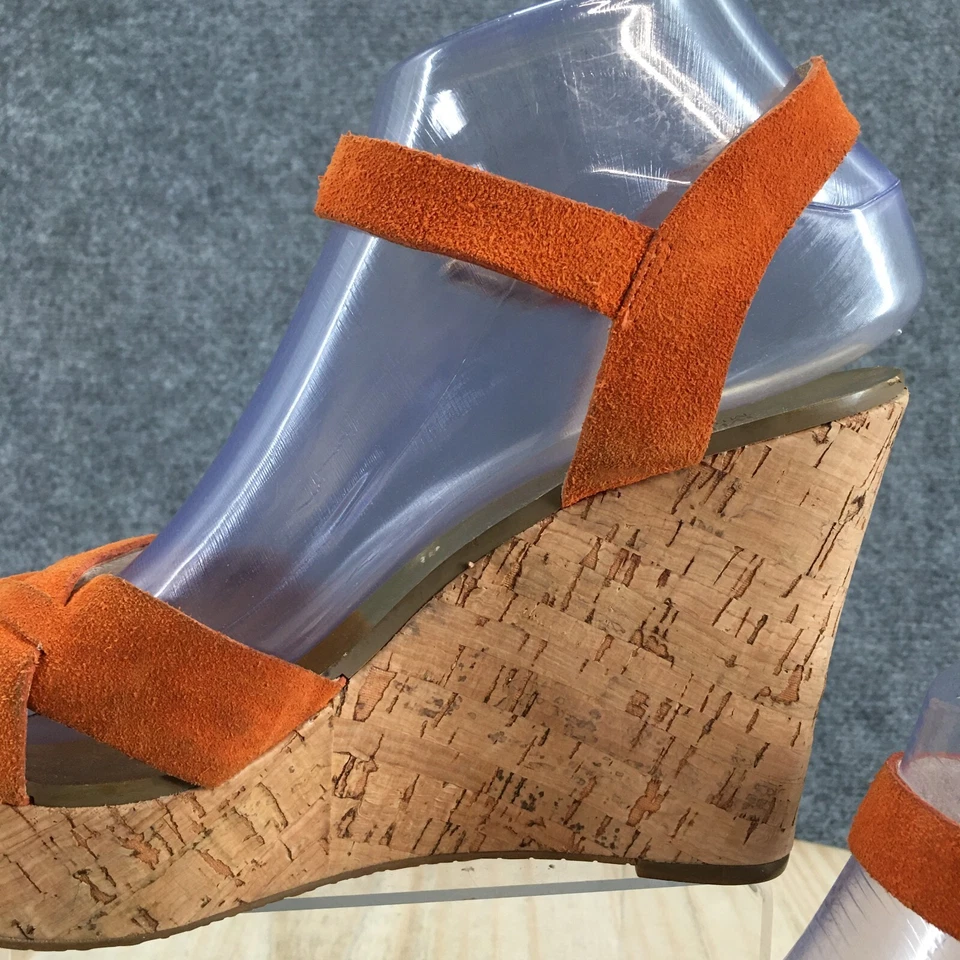 Michael Kors Tacones Mujer 7.5 M Informales Tirantes Corcho Cuña Naranja Gamuza Foto 3 de 4