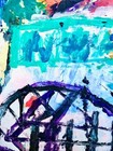 CHUCK GREATREX "BUSTED BRIDGE"  Abstract ORIGINAL Painting! Real Nice! — photo 2