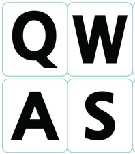 English US Large Letters White Keyboard Stickers