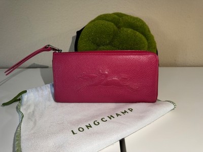 Longchamp Cowhide Pink Leather Le Foulonne Long Zip Wallet | eBay