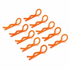 1/10 RC Car Body Clips Bright Orange Finish 10pcs. Bent Angled from Rotor Ron