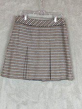 Talbots Skirt 12P Houndstooth Plaid Box Pleated Preppy Wool Academia Schoolgirl