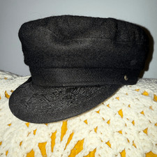 Authentic Greek Fisherman  s Cap Men  s Black Wool Sailor Hat Made in Greece 22  