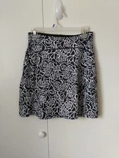Womens Mini Skort Size M Black/ White Stretchy Athletic Tennis Golf Picketball