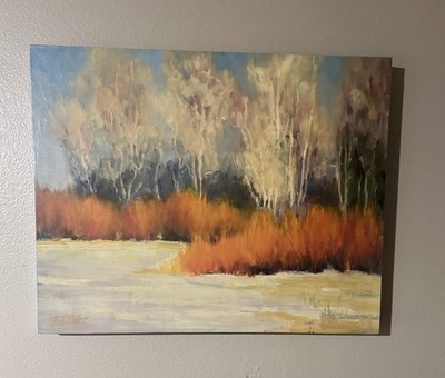 Bunny Oliver - Bright Winter Day.  Oil on Canvas. 26'' x 22''.