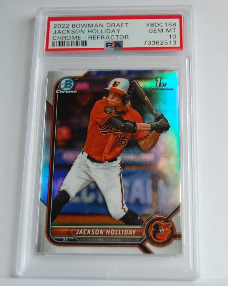 2022 Bowman Draft - Chrome Jackson Holliday #BDC-168 Refractor (RC) PSA 10 view 1