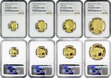 2008 W 1.85oz American Gold Buffalo (4-Coin Set) $5, $10, $25, & $50 NGC PF70 UC