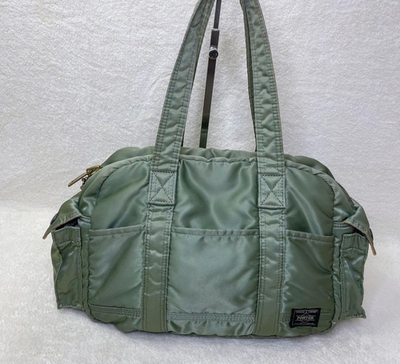 #ad PORTER TANKER Boston Bag Duffle bag Sage green Khaki Yoshida Kaban $335.99
