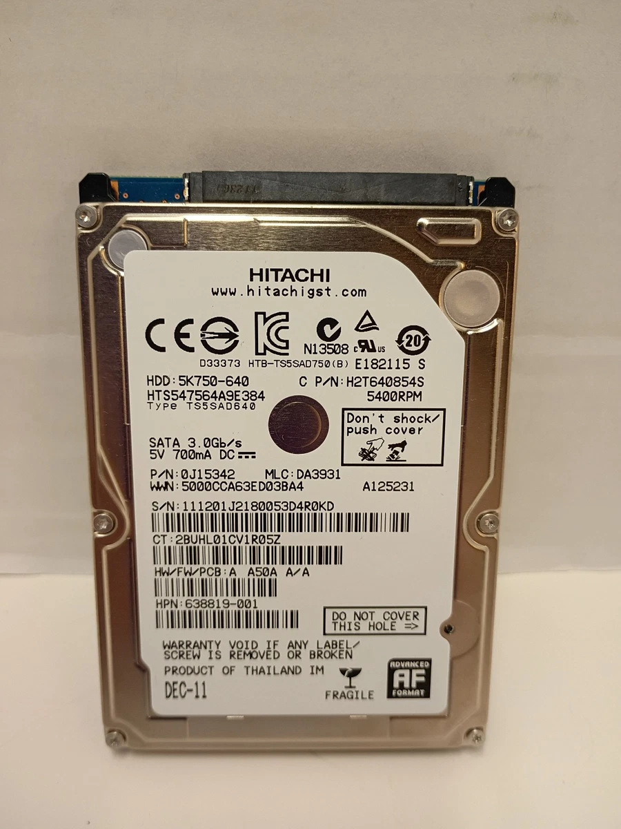 Hitachi Internal Hard Disk Drives 640 GB Storage Capacity for sale