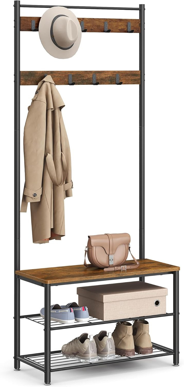 Armadio Ingresso Moderno: Stand Appendiabiti con Panca Scarpiera Sottile