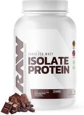 RAW Whey Isolate Protein Powder, Dark Chocolate, 100% Grass-Fed (25 Servings)
