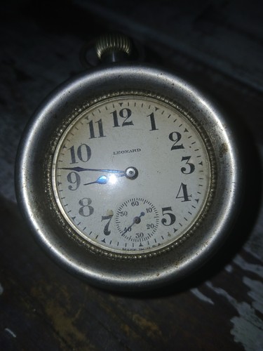 Rare Antique c.1910 Automobile leonard pocket watch Dashboard Clock